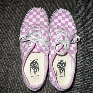 purple checkered vans shoes